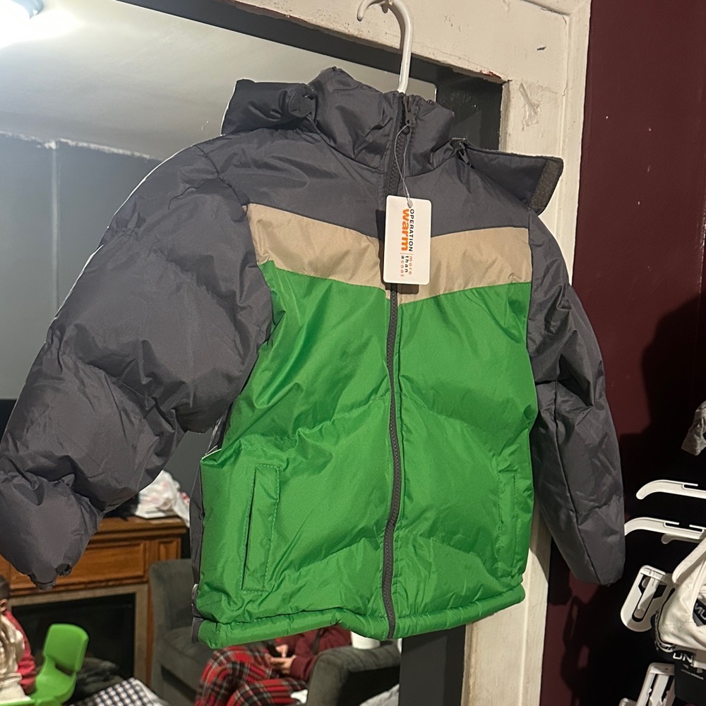 OshKosh B'gosh Green and Gray Puffer Jacket